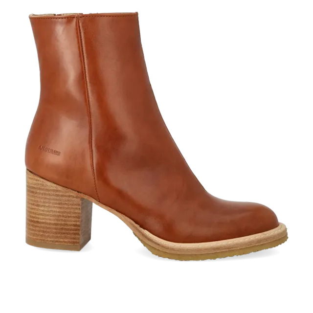 Angulus bottine à talon bloc et zip en cuir