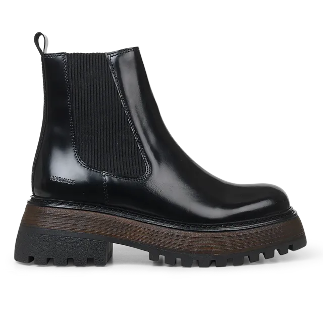 Angulus bottine chelsea cuir plateforme bout carré