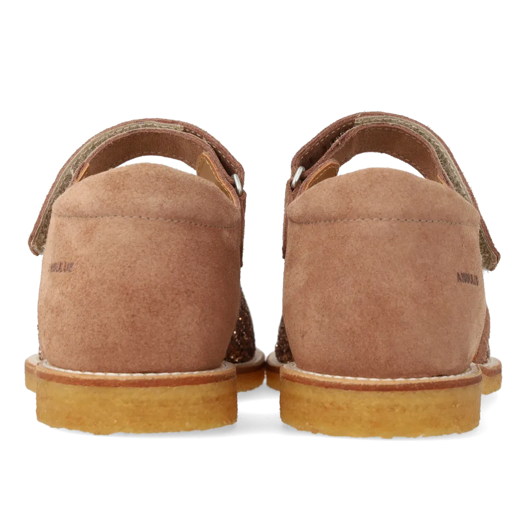 Angulus sandales cuir pailleté à scratch