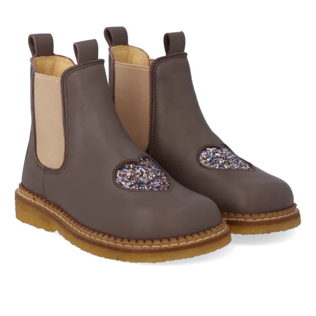 Angulus Chelsea Heart bottines cuir enfant cœur