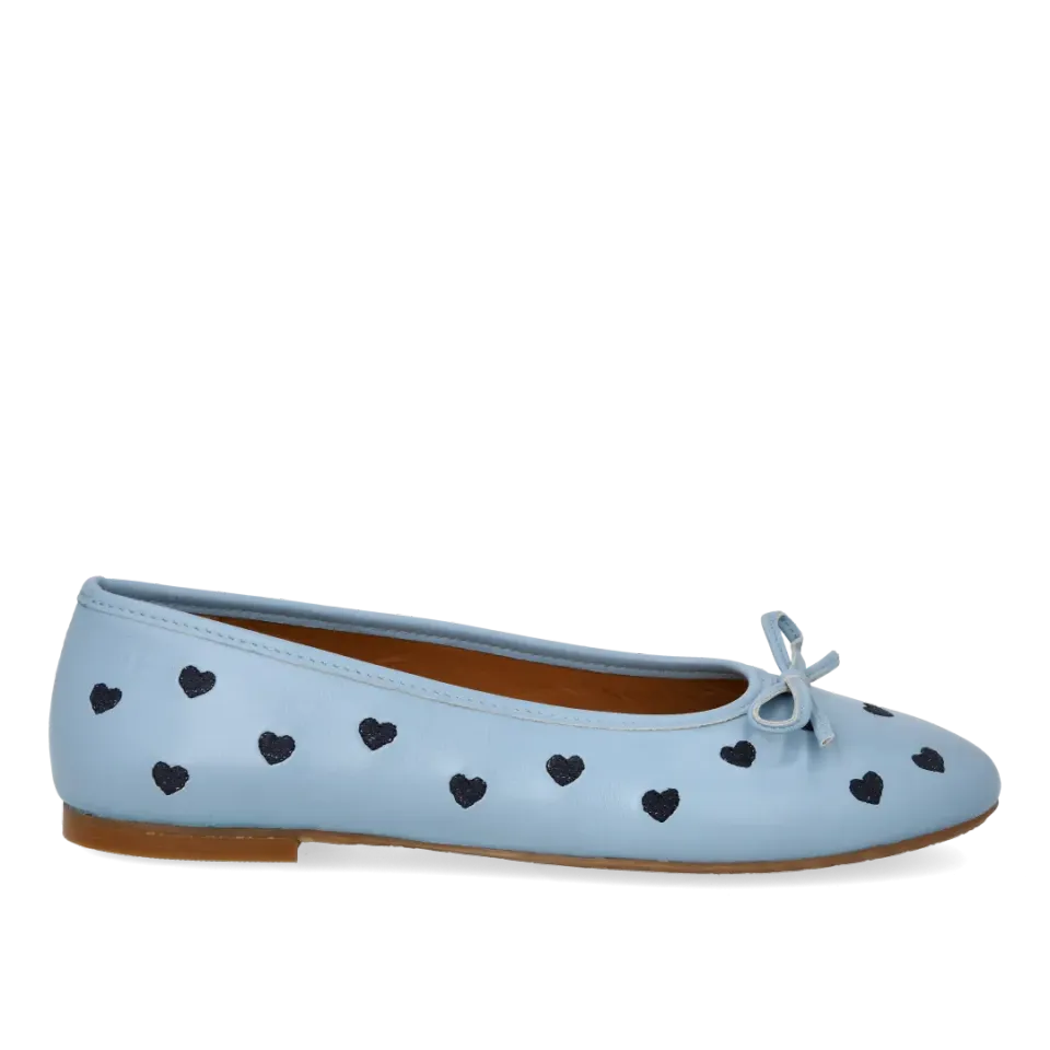 Angulus ballerine broderie coeur ballerines cuir respirant