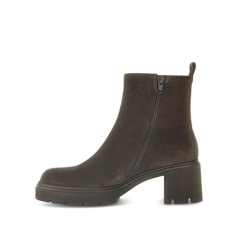 Gabor Comfort bottines marron daim zip talon bloc