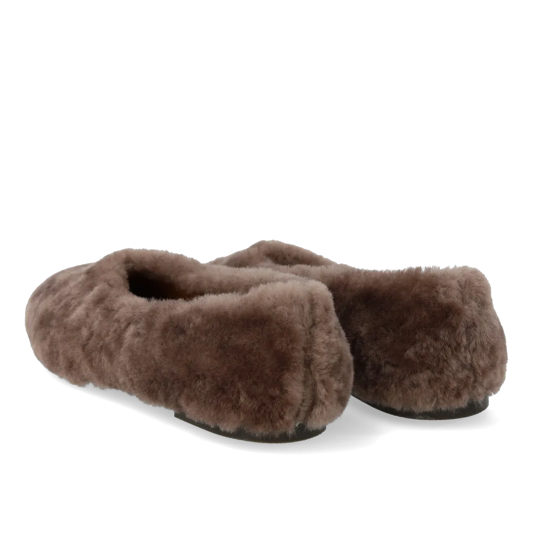 Angulus ballerine cuir et laine d’agneau
