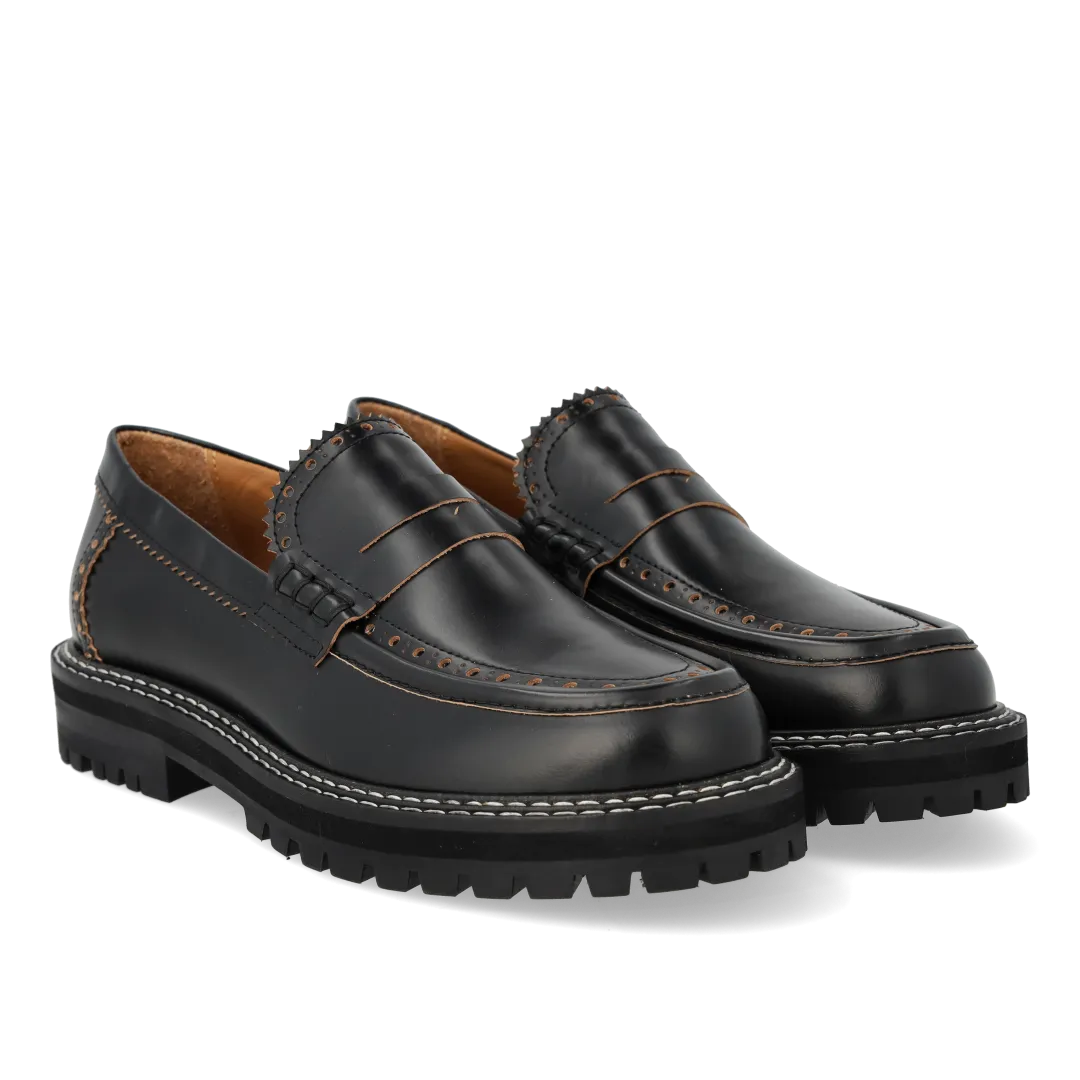 Angulus mocassins brogues cuir semelle crantée