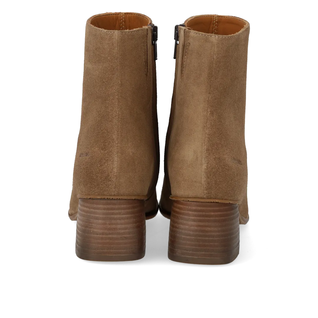 Angulus bottines à talon sculptural en bois