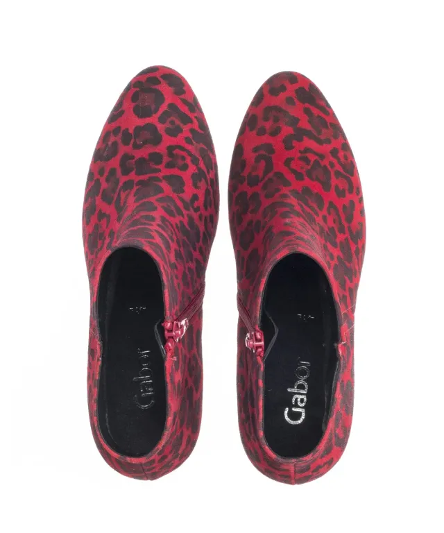 Gabor Comfort bottines rouges en daim à talon plateau