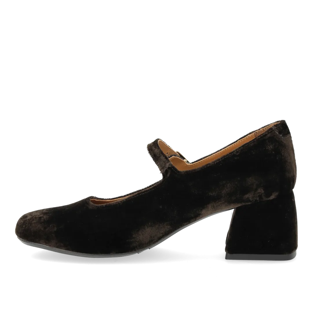 Angulus Mary Jane chaussures en velours à talon sculpté