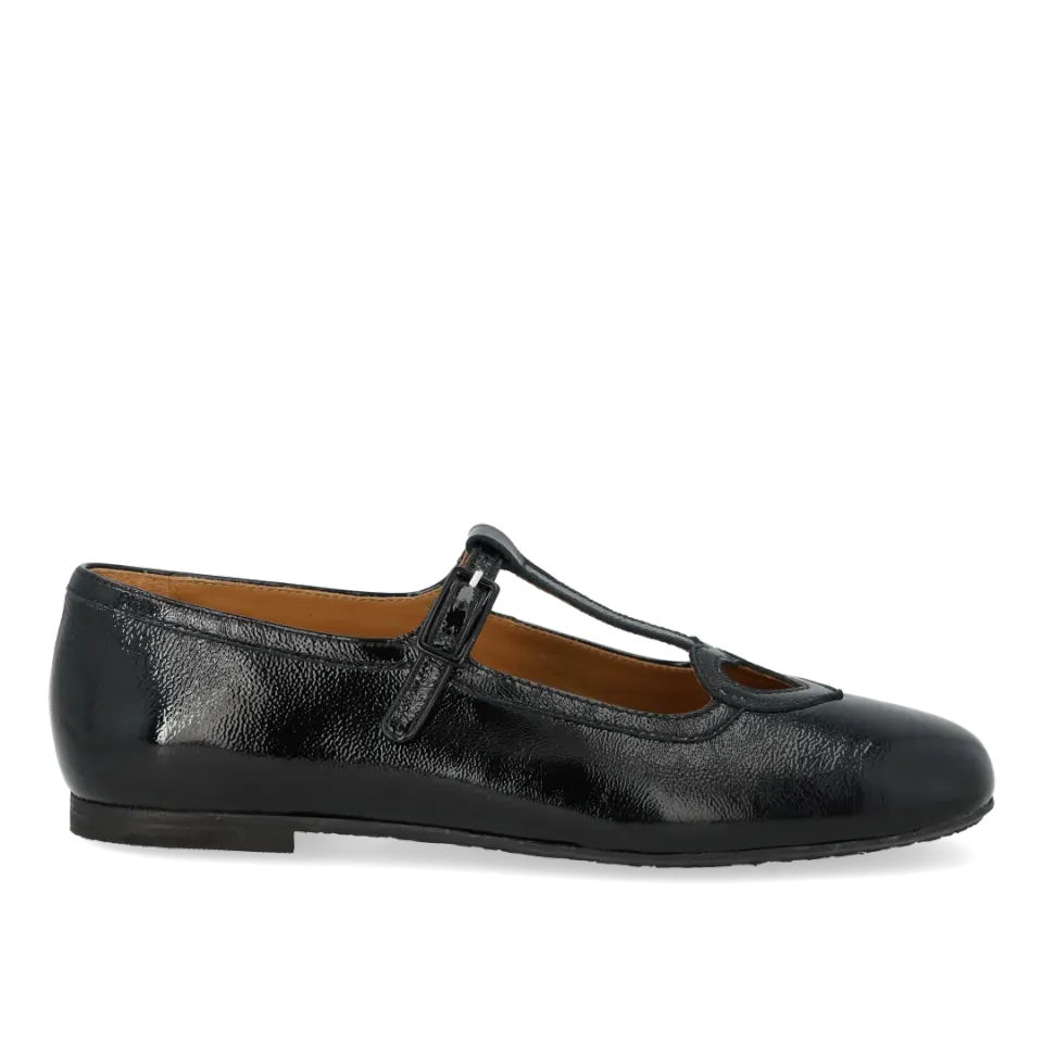 Angulus Ballerina ballerine à découpe cœur, cuir verni