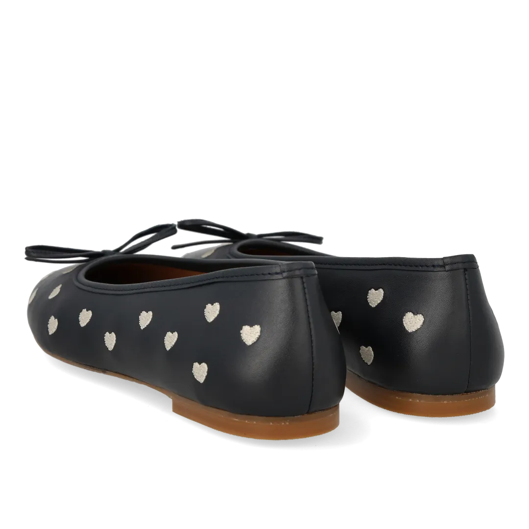 Angulus ballerine cuir enfant broderie cœur