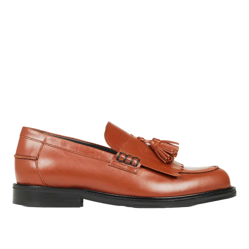 Angulus mocassin penny cuir pompons chunky