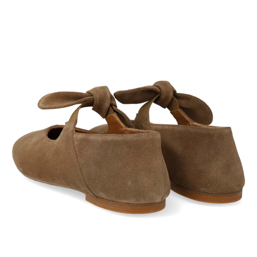 Angulus ballerina with elastic decorative bow detail ballerine cuir