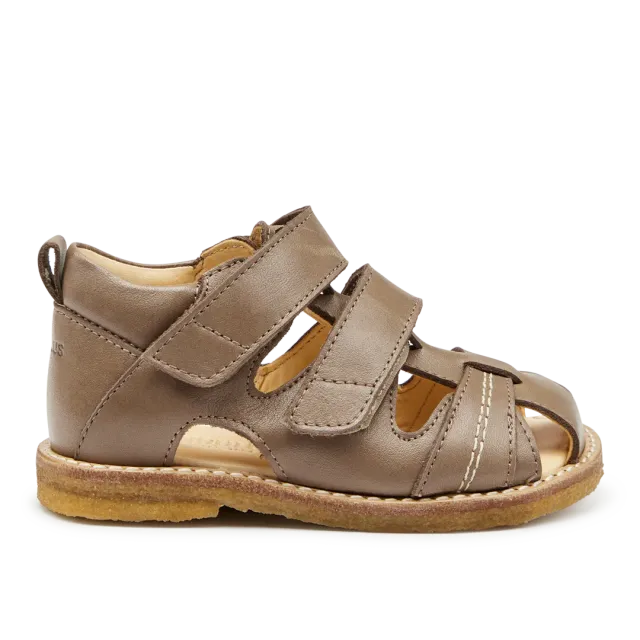 Angulus sandale cuir enfant velcro coupe large