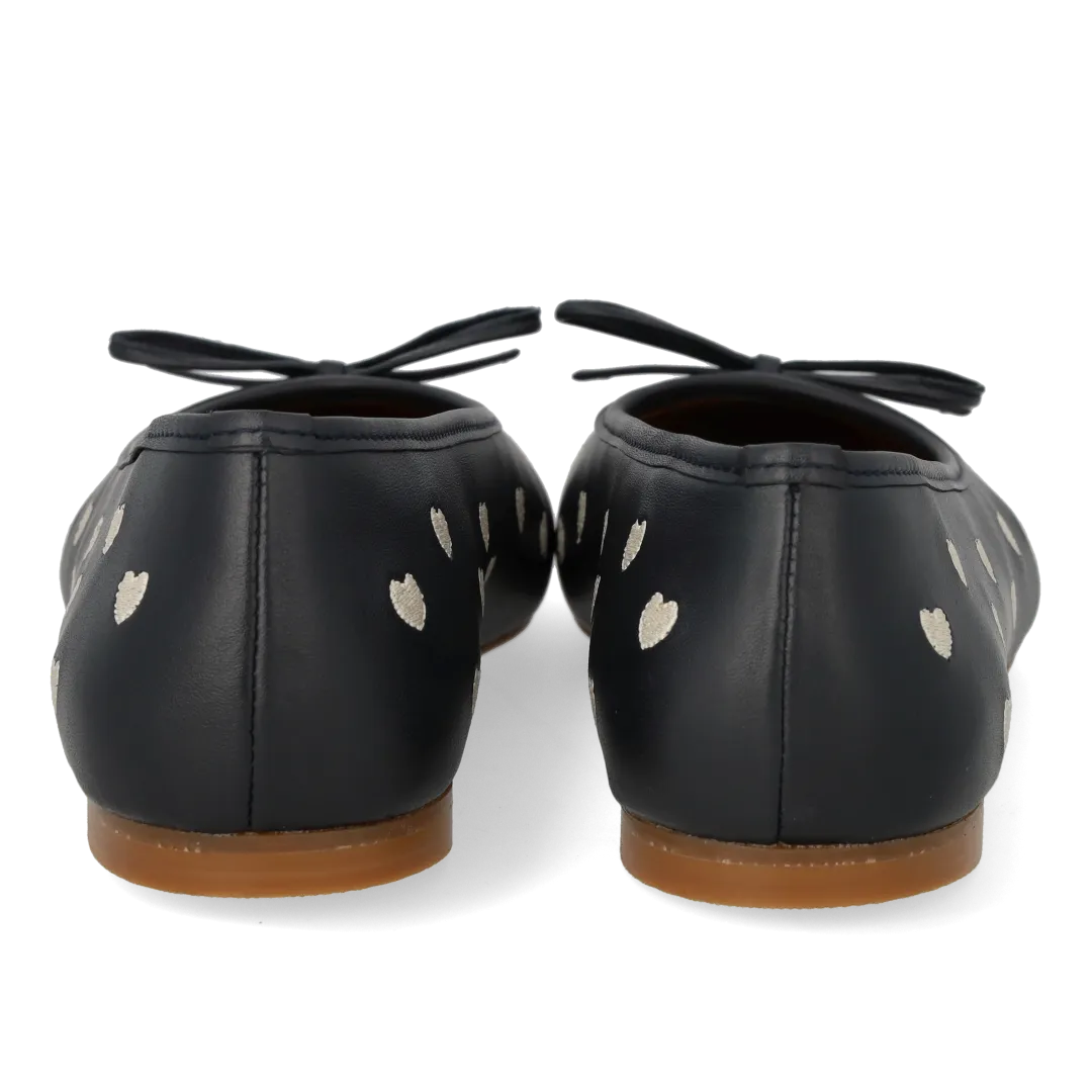Angulus ballerine cuir enfant broderie cœur