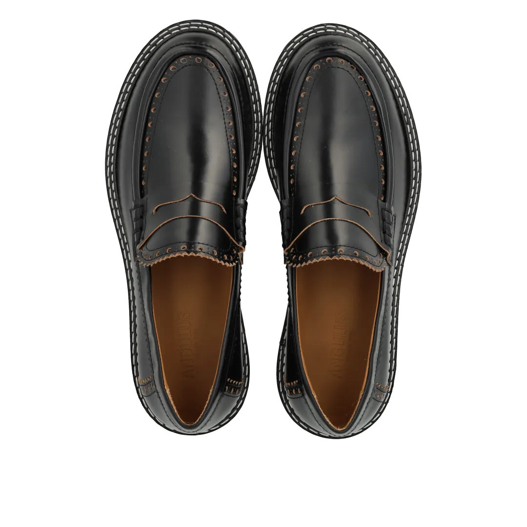 Angulus mocassins brogues cuir semelle crantée