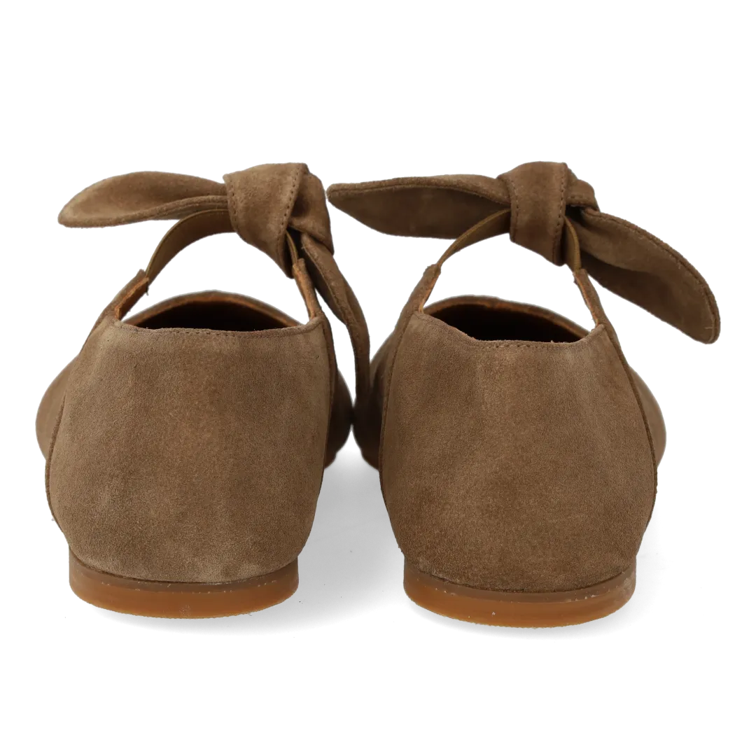 Angulus ballerina with elastic decorative bow detail ballerine cuir