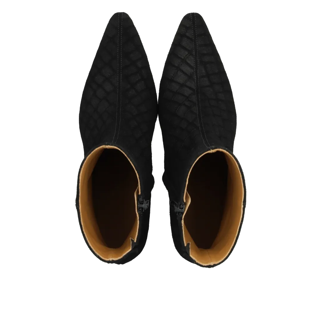 Angulus Bottine cuir pointue talon 6 cm zip