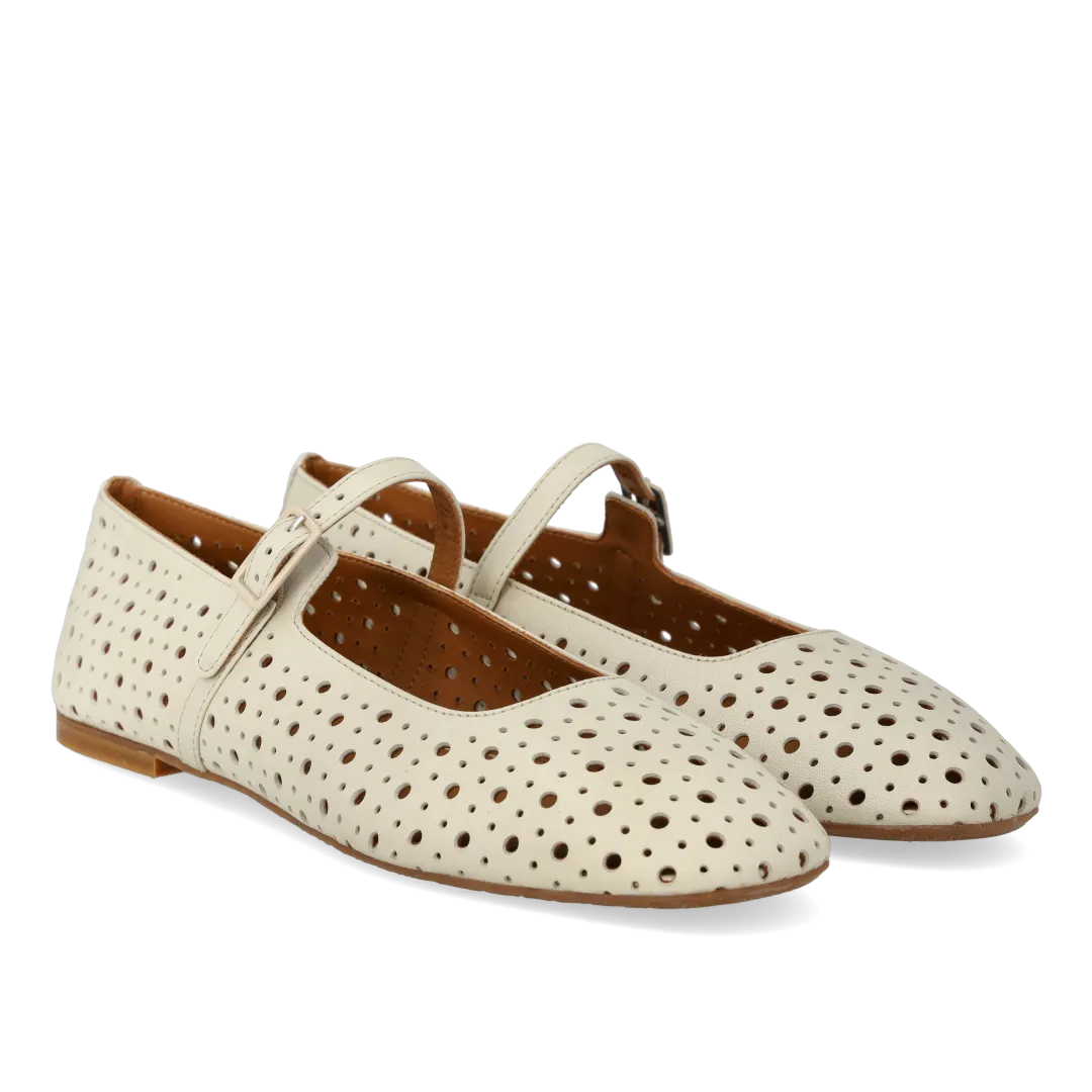 Angulus Ballerine cuir ajourée boucle enfant