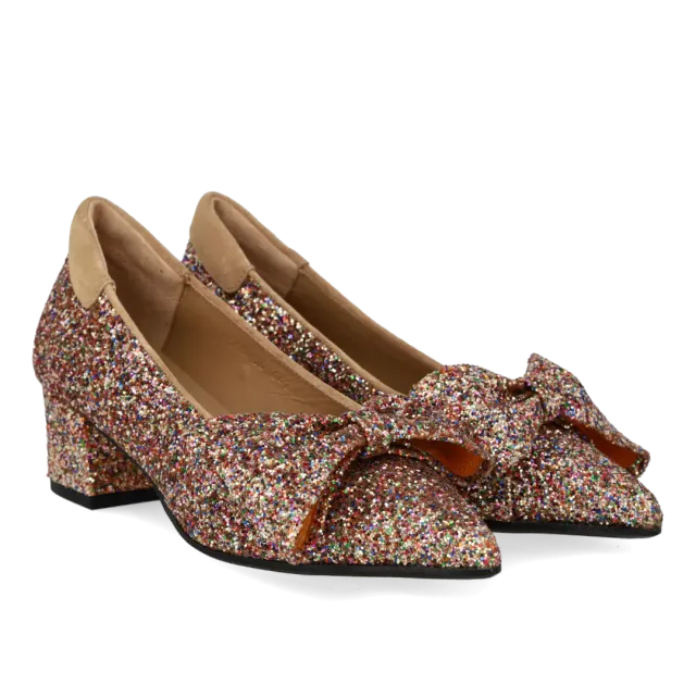Angulus escarpin à nœud pailleté talon 5 cm
