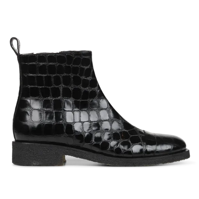Angulus bottine cuir zip latéral semelle crêpe