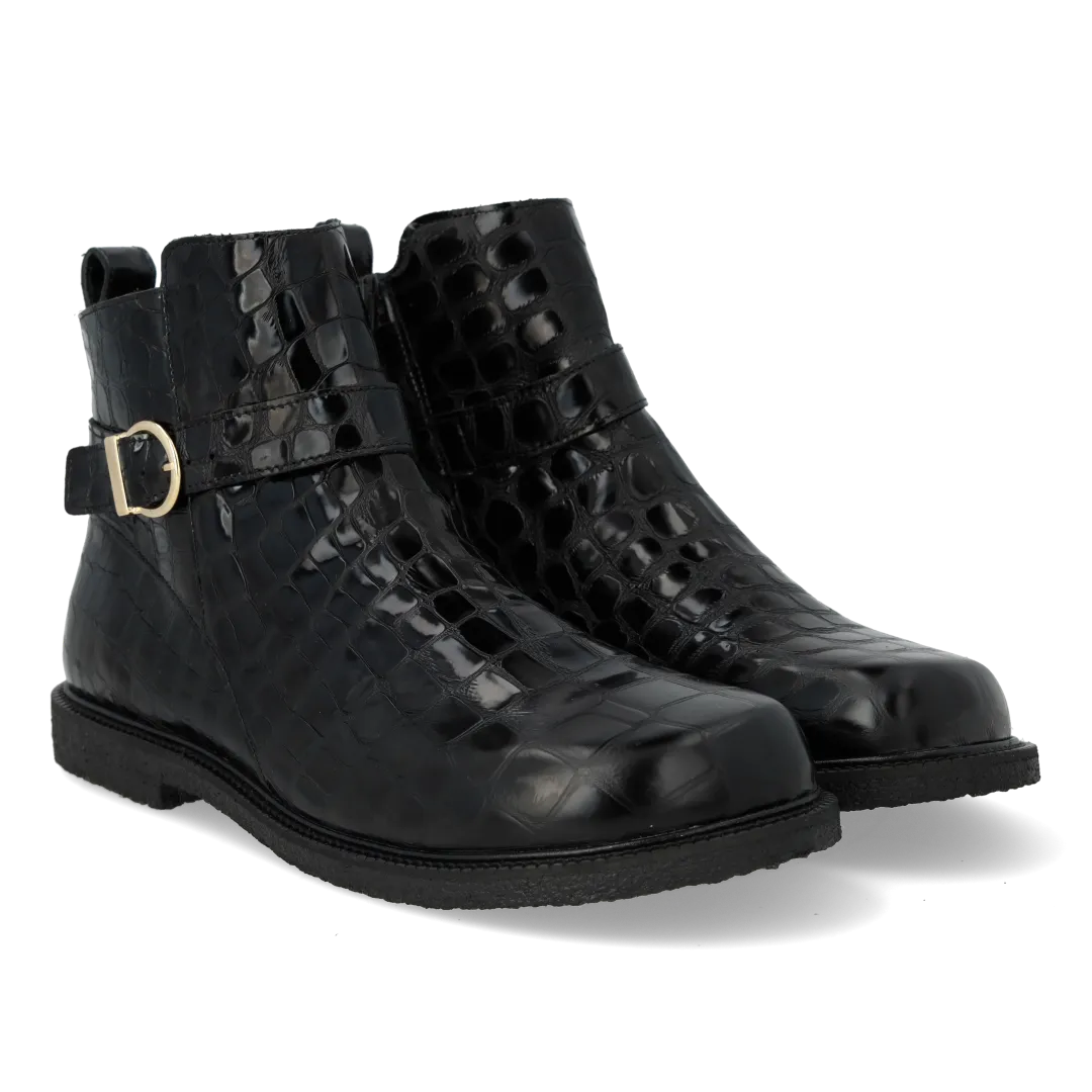 Angulus bottines cuir large boucle fermeture éclair