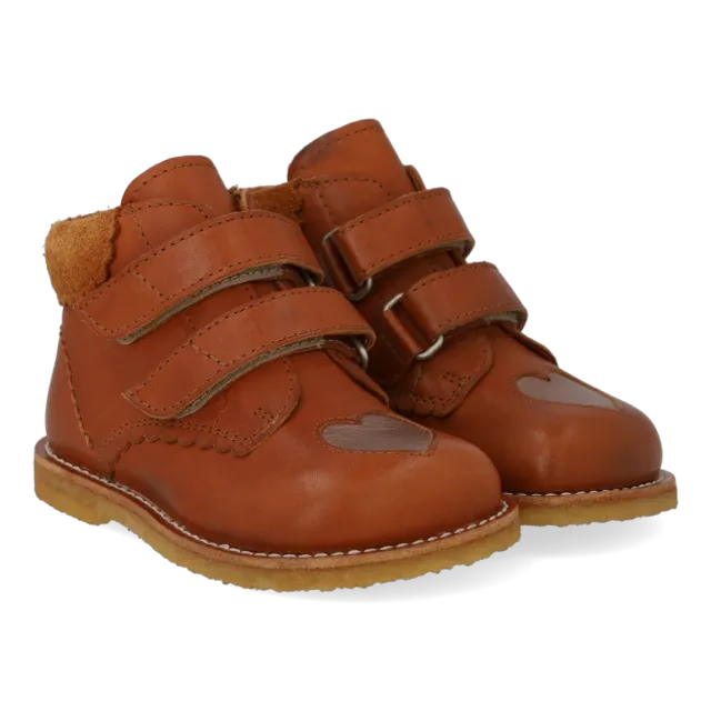 Angulus chaussures bébé cœur cuir scratch large