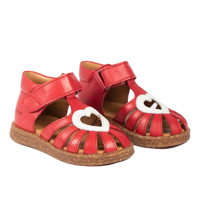 Angulus heart sandal sandales cuir bébé scratch