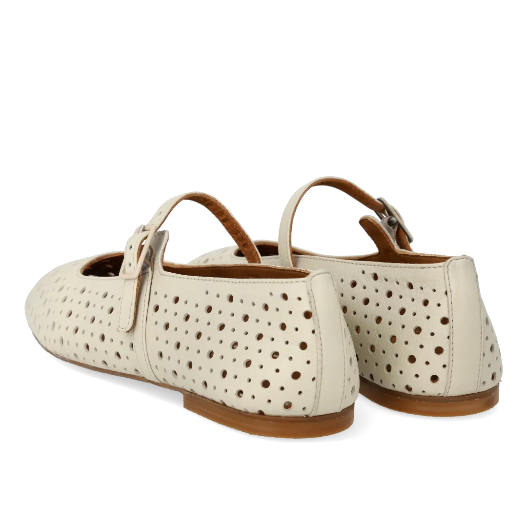 Angulus Ballerine cuir ajourée boucle enfant