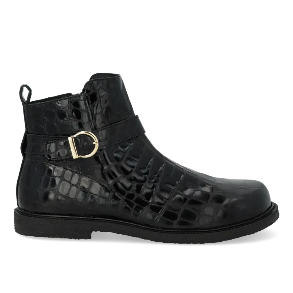 Angulus bottines cuir large boucle fermeture éclair