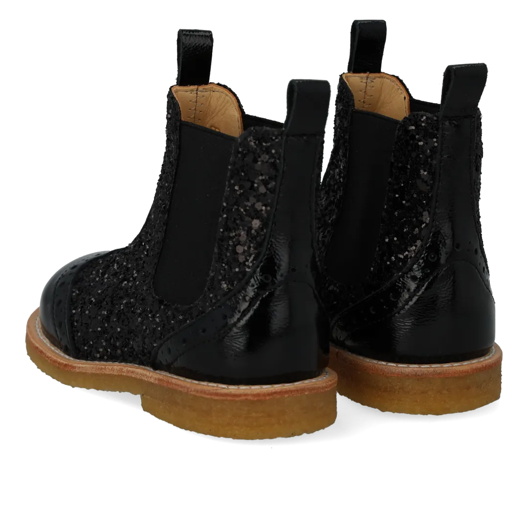 Angulus boots chelsea brogue cuir pailleté