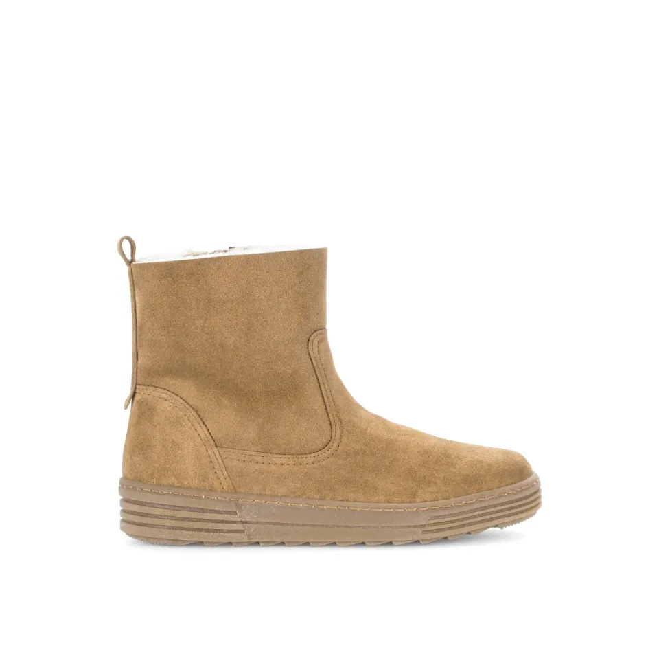 Gabor Comfort 53.775 Bottines daim cognac fourrées