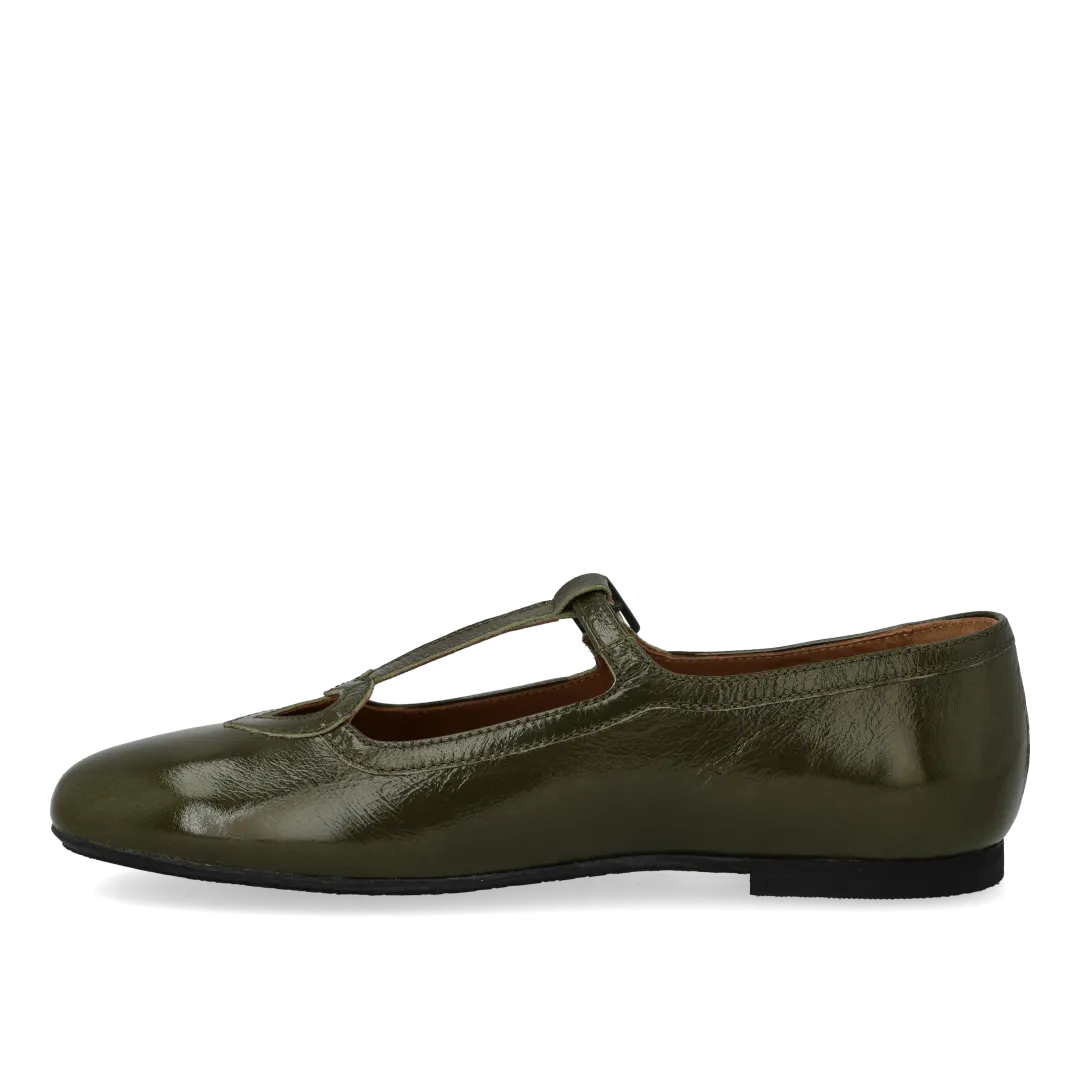 Angulus ballerines vernis froissé cœur à boucle