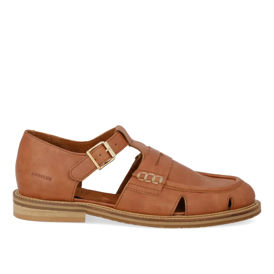 Angulus mocassin penny en cuir à boucle dorée