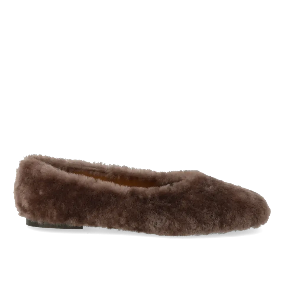 Angulus ballerine cuir et laine d’agneau
