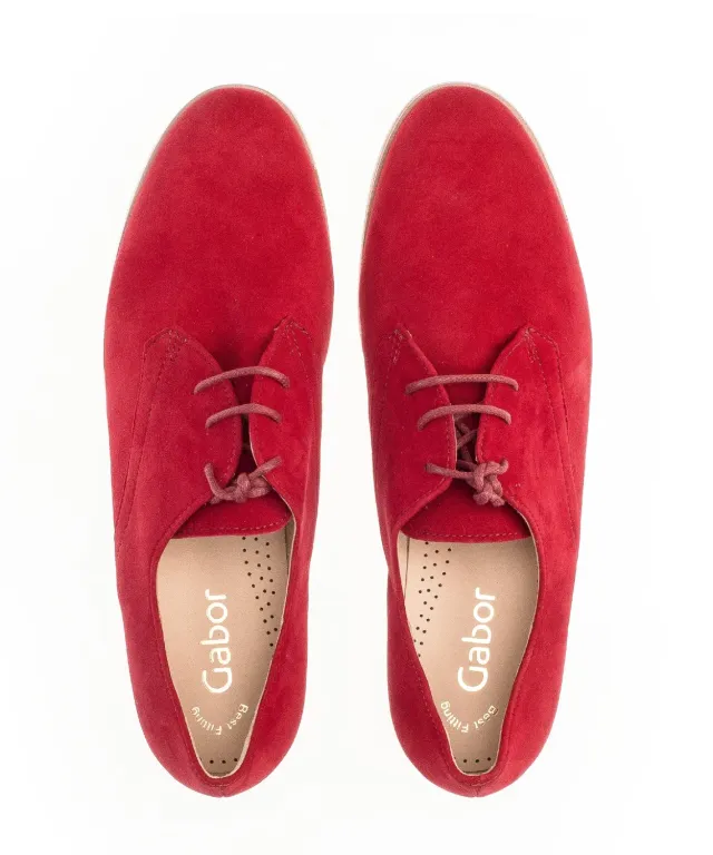 Gabor Comfort derby rouge cuir largeur confort